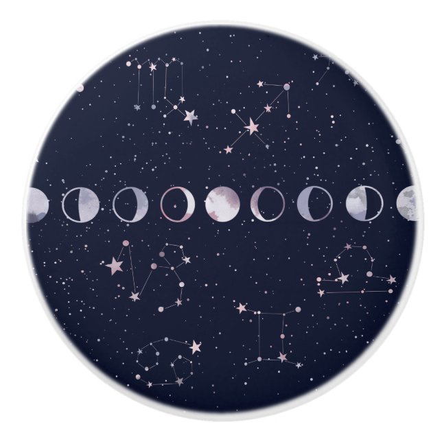 Astrology Sky Ceramic Knob (Front)