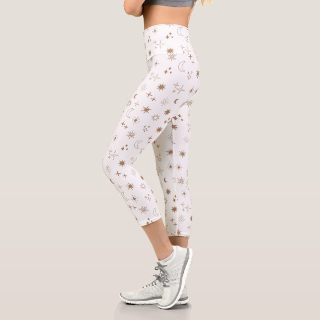 Astrology Star Pattern Capri Leggings (Left)