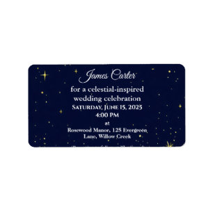 Astrology & Starry Night Theme Celestial Wedding Label