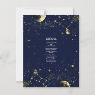 Astrology & Starry Night Theme   Celestial Wedding RSVP Card