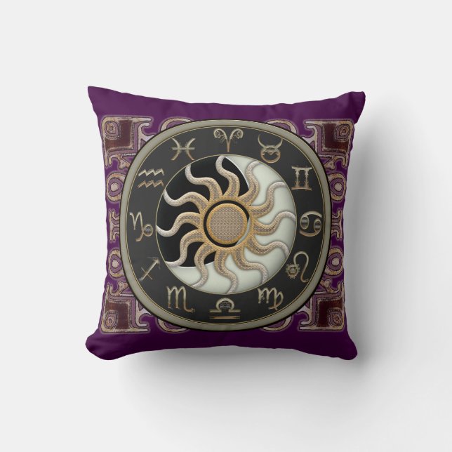 Astrology Sun and Moon Cushion (Front)