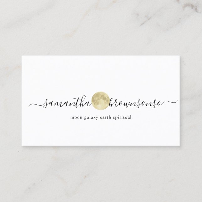 Astrology Tarot Reader Moon Phase Spiritual Script Business Card (Front)