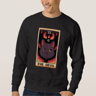 Astrology The Devil Cat Tarot Card Reader Esoteric Sweatshirt