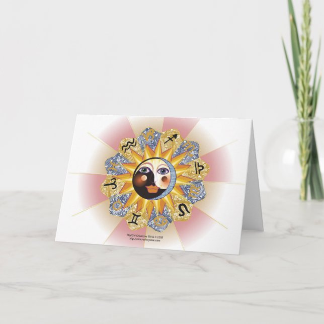 Astrology Yin Yang Greeting Cards (Front)