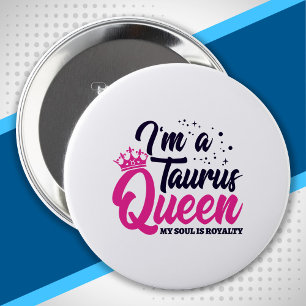 Astrology Zodiac April & May Birthday Taurus Queen 10 Cm Round Badge