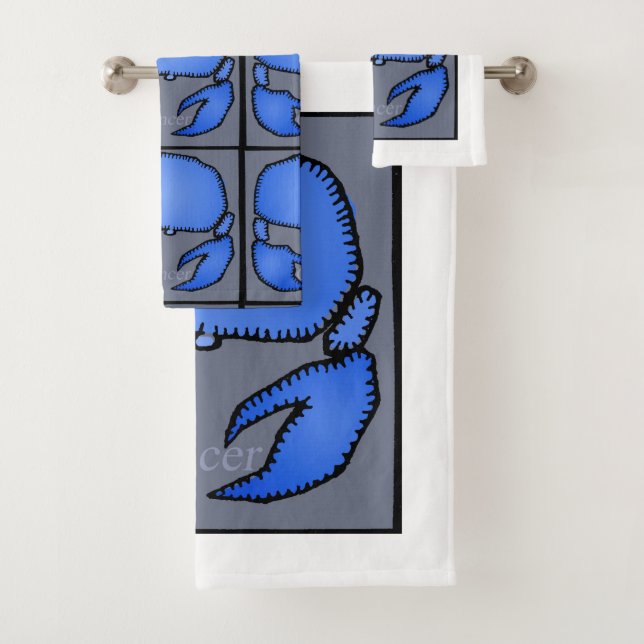 Astrology Zodiac Cancer Sign Birthday Bath T Bath Towel Set (Insitu)