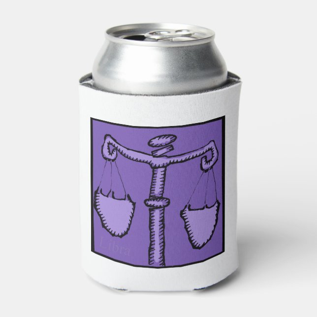 Astrology Zodiac Libra Sign Birthday Can Cooler (Can Front)