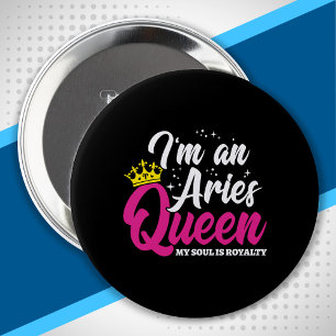 Astrology Zodiac March April Birthday Aries Queen 10 Cm Round Badge