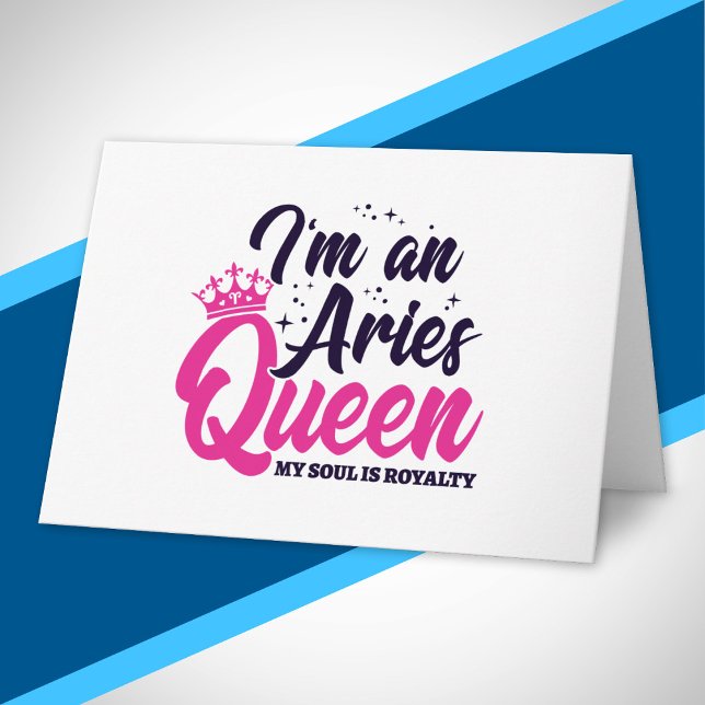 Astrology Zodiac March April Birthday Aries Queen Card (Creator Uploaded)
