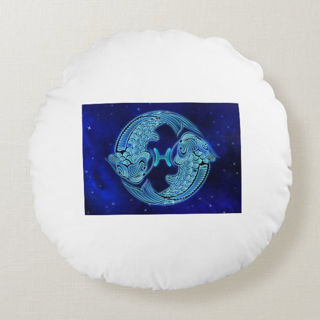Astrology/Zodiac - Round Throw Pillow - Pisces (Front)