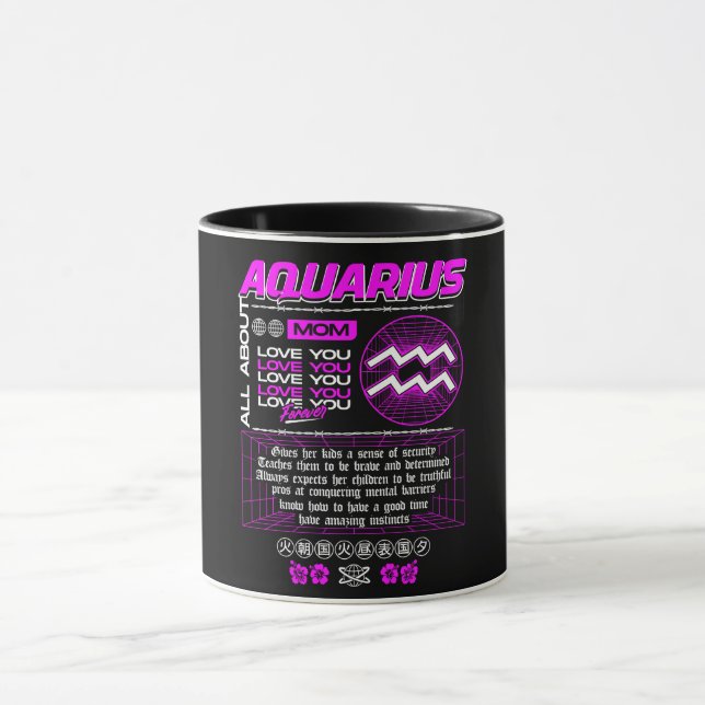 Astrology/ Zodiac Sign//Aquarius Mug (Center)