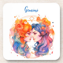 Astrology  zodiac sign of Gemini in watercolor