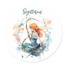 Astrology  zodiac sign of Sagittarius  watercolor