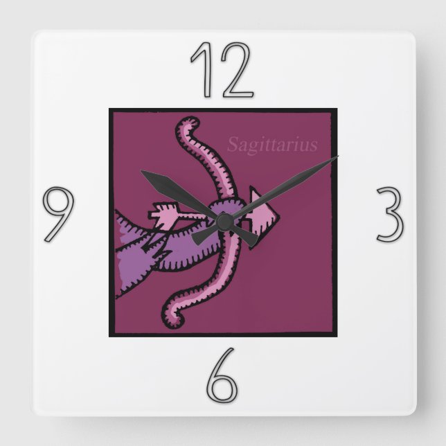 Astrology Zodiac Sign Sagittarius Wall Clock (Front)