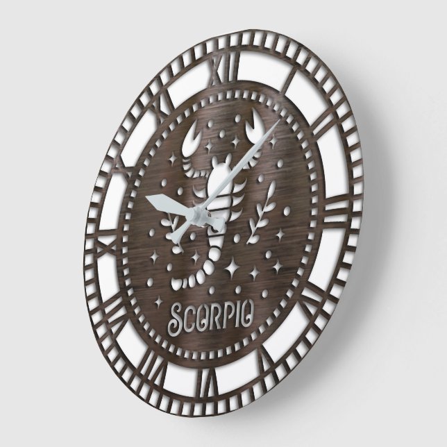 Astrology/Zodiac Sign/Scorpio Large Clock (Angle)