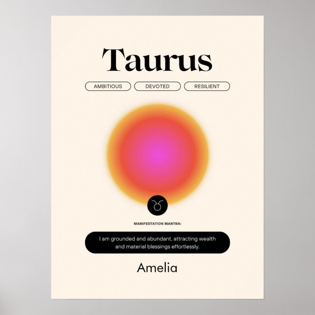 Astrology Zodiac Sign Taurus Poster (Front)