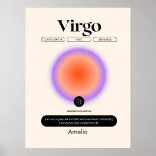 Astrology Zodiac Sign Virgo Birthday Season Poster