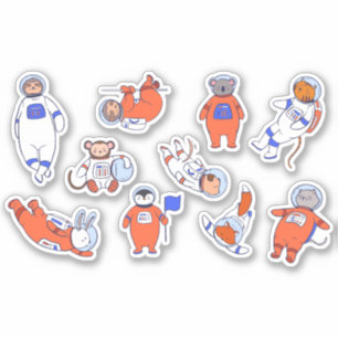 ASTRONAULT ANIMALS ILLUSTRATION SET