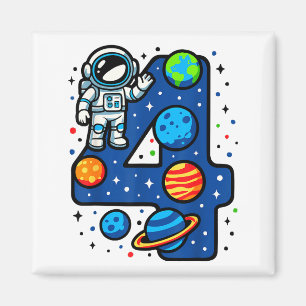 Astronaut 4th Birthday Party 4 Year Old Boy Girl O Magnet