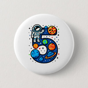 Astronaut 5th Birthday Party 5 Year Old Boy Girl O 6 Cm Round Badge