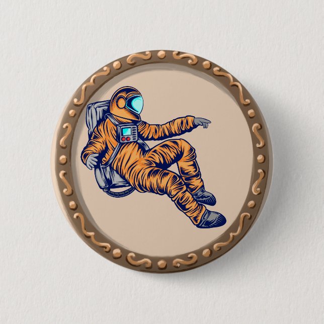 Astronaut  6 cm round badge (Front)