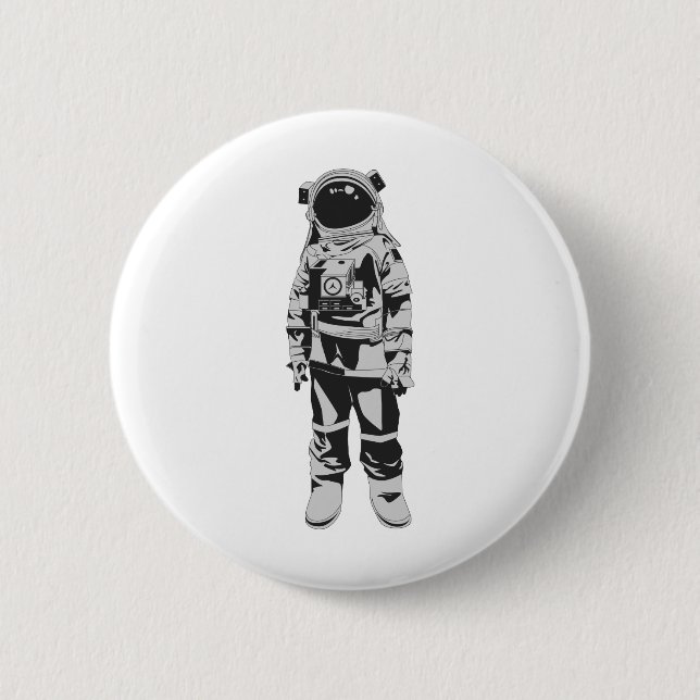 Astronaut 6 Cm Round Badge (Front)