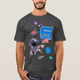 Astronaut 6th birthday 6 Years Old Birthday Boy Sp T-Shirt