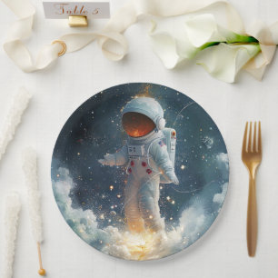Astronaut Abstract Space Paper Plates