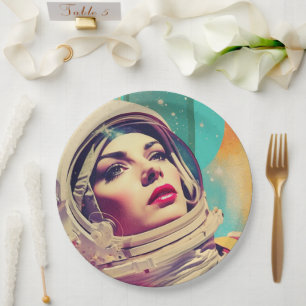 Astronaut Abstract Space Paper Plates