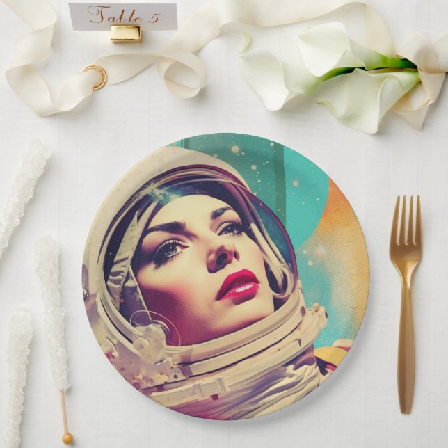 Astronaut Abstract Space Paper Plates (Wedding)