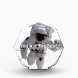 Astronaut Acrylic Award<br><div class="desc">Flying astronaut on a white background.</div>