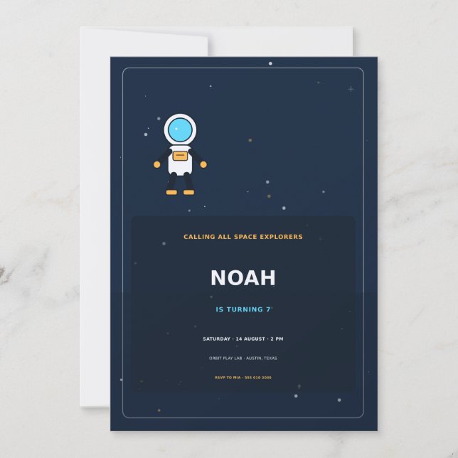 Astronaut Adventure Invitation (Front)
