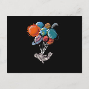 Astronaut Aeronautics Outer-Space Planets Holiday Postcard