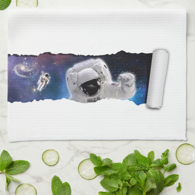Astronaut Alien Encounter - UFO Science Fiction  Tea Towel (Folded)
