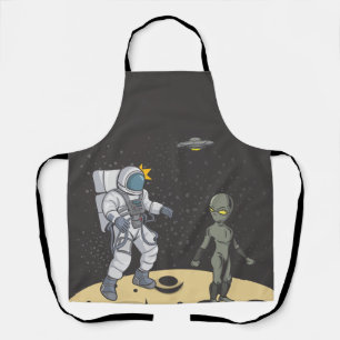 Astronaut and alien   apron