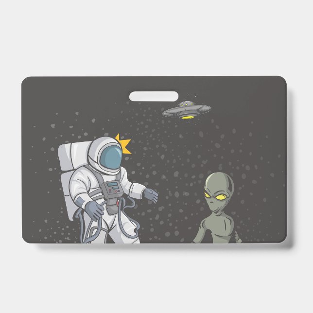 Astronaut and alien   ID badge (Front)