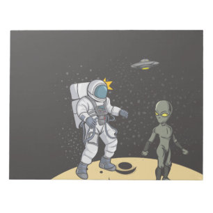 Astronaut and alien    notepad