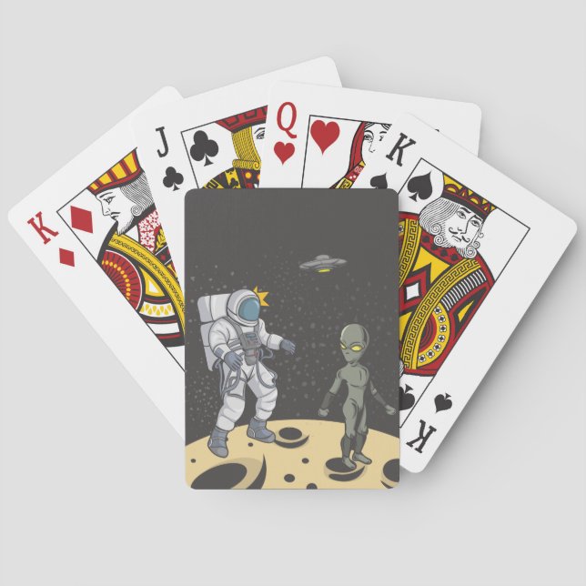 Astronaut and alien   playing cards (Back)