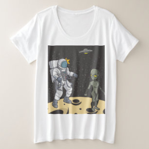 Astronaut and alien plus size T-Shirt