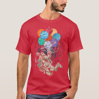 Astronaut And Planets Planets Galay Star Space T-Shirt
