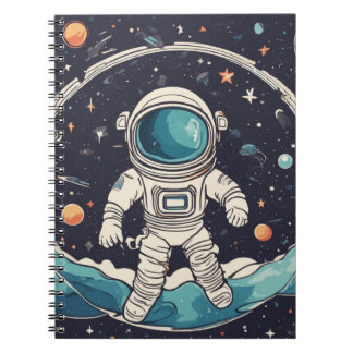 Astronaut and Planets Space Notebook