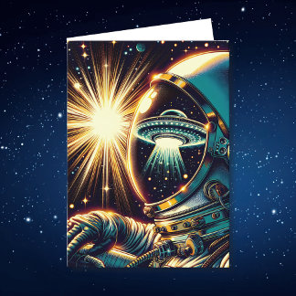 Astronaut and UFO Pun | Birthday  Card