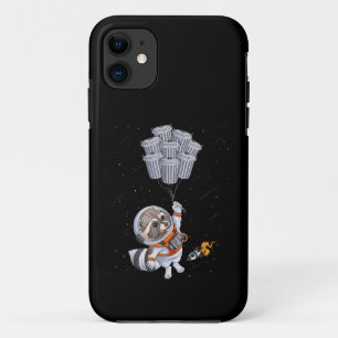 Astronaut animal funny Racoon Moon trash cans spa Case-Mate iPhone Case