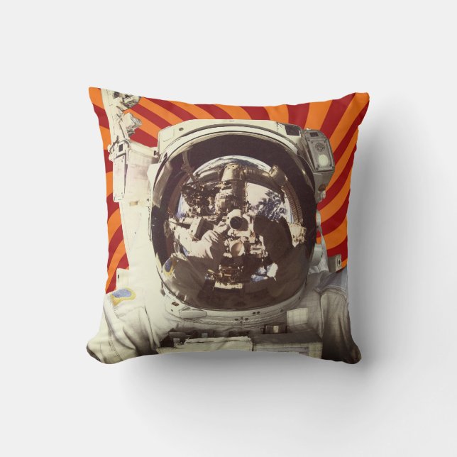 Astronaut art space spiral helmet costumisable  cushion (Front)
