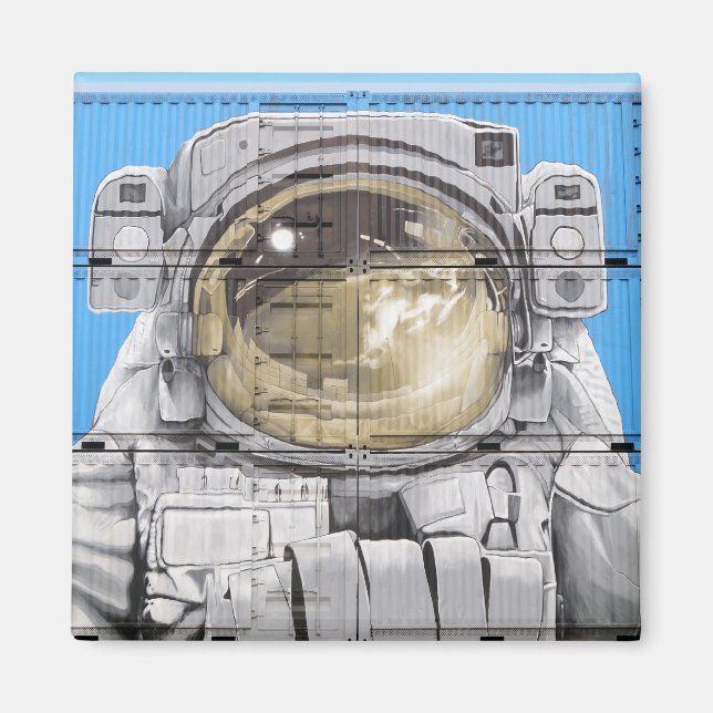 Astronaut Art Urban Art Astronaut Wall Mural Magnet (Front)