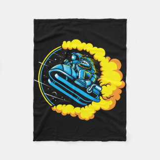Astronaut Astro jump With Snowmobile Fleece Blanket