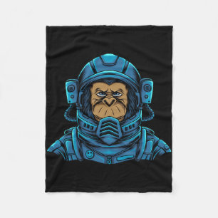 Astronaut Astro Monkey Fleece Blanket
