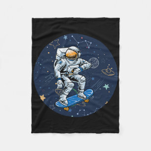 Astronaut Astronomy Outer Space Skate Skater Skate Fleece Blanket