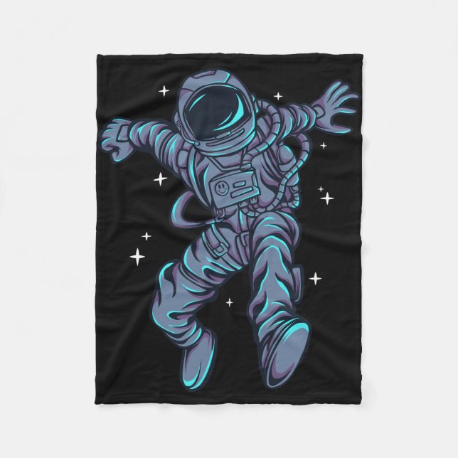 Astronaut Astrostar In Space Fleece Blanket (Front)