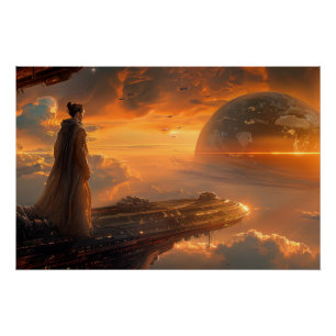 Astronaut at the Viewport Poster